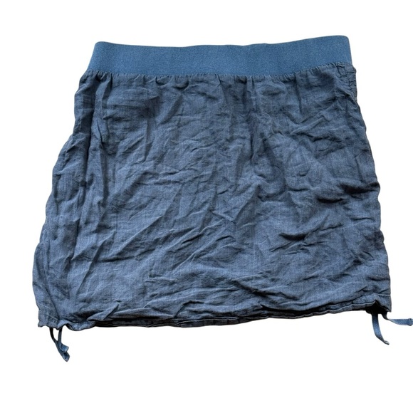 Toad & Co 100% Linen Large Boho Skirt Elastic Waist Ribbed Tie on Sides Beach - Picture 5 of 8